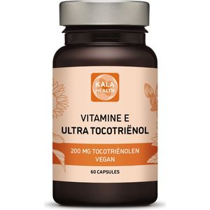 Vitamine E - 60 Ultra Tocotriënol 200mg Capsules - Unieke formule met alle 4 de vormen van Tocotriënol - Kala Health