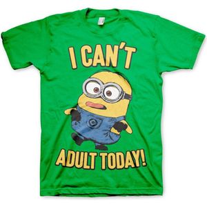 Minions I Can't Adult Today T-Shirt Green-S
