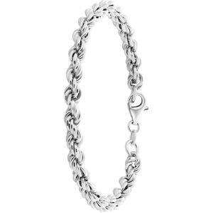 Lucardi Dames Koordarmband - Echt Zilver - Armband - Cadeau - 18 cm - Zilverkleurig