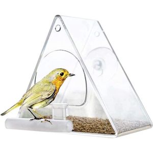Vogelhuisje Transparant - Vogel huisje - Driehoek - Voederhuisje - Vogelvoer - Doorzichtig