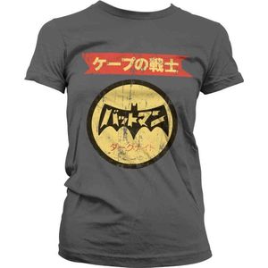 DC Comics Batman Dames Tshirt -XL- Japanese Retro Logo Grijs