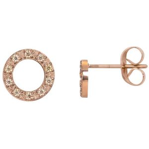 iXXXi-Jewelry-Circle Stone 10mm-Rosé goud-dames-Oorbellen-One size