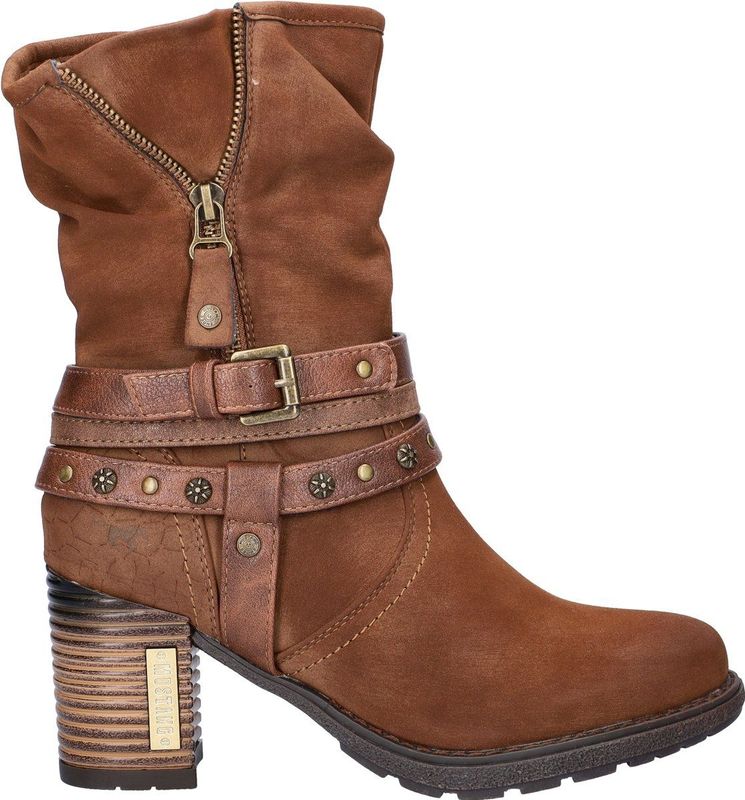 Mustang - Dames Boot - Cognac - Imitatieleer - Met Fake Fur