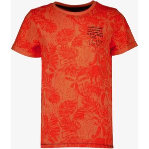 Unsigned jongens T-shirt met palmbladeren oranje - Maat 122/128