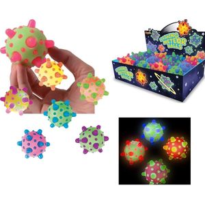 Meteoor stuiterbal met licht - 1 exemplaar - Schoencadeautje - 5 cm groot