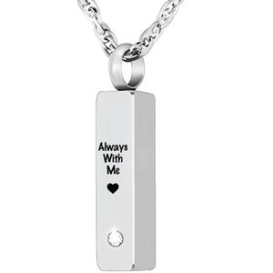 Luxe Ashanger | Met Ketting En Gravering | Always With Me | Assieraad | Zilver | As Ketting | Gedenksieraad | Urn | Incl. As vuller