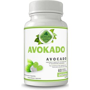 Avocado Blad Extract Capsule - 60 Capsules - 1 CAPSULE 1000 MG EXTRACT - Vertraagt ​​celveroudering, Houdt de huid in leven - 60.000 mg Kruidenextract - Kalium, Zink, Fosfor, B6 en vitamine E - Geen Toevoegingen - Beste Kwaliteit