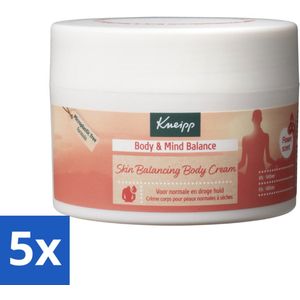 5 x Kneipp - Body crème - Body & Mind Balance - Iris & Vetiver - 200 ml - Body Crème - Balans - Ontspanning - Huidverzorging - Iris Extract