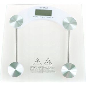 Elektronische weegschaal glas LCD plat tot 180kg, 100g precisie