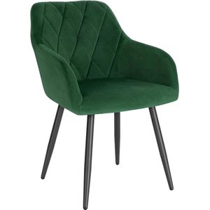 Rootz Velvet Eetkamerstoel - Ergonomische stoel - Stijlvolle zitting - Comfortabel, duurzaam, veelzijdig - Fluweel + Metaal - 44 cm x 42,5 cm x 85,5 cm