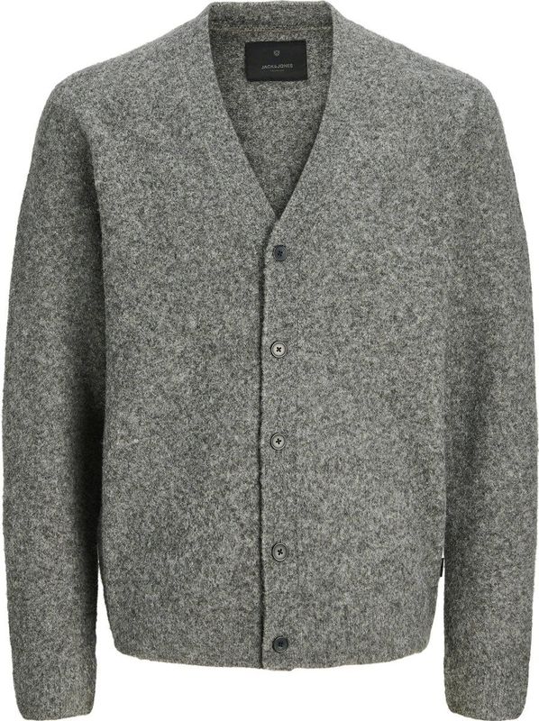 Jack & Jones Premium Gebreid vest 'JPRBLASIMON'  grijs gemêleerd