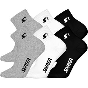 STARTER Quarter Socks - 6-pack - Grijs/Wit/Zwart - Maat 35/38