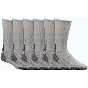 Extra warme sokken | Gevoerde sokken | Kleur: Grijs | Diverse maten | 6 paar