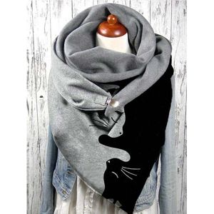 Mode sjaal-160*45cm-Grijs zwart-1 artikel-Warme winter-Driehoekige sjaal