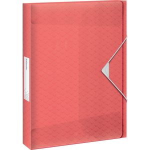 Esselte Colour'Breeze A4 Documentenbox voor 200 Vel Papier - Rugbreedte van 25 Millimeter - Doorzichtige Organiser voor Documenten - Koraal