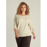 Yest Curve gebreide trui beige met lurex