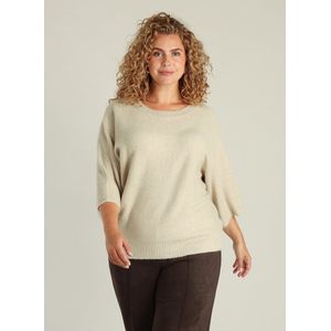Yest Curve gebreide trui beige met lurex
