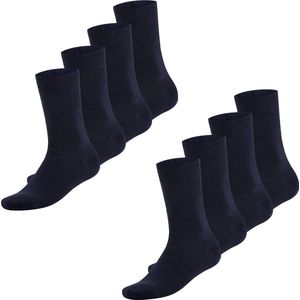 Gotzburg 8 Paar Donkerblauwe Sokken - Sokken Heren 39-42 - sokken dames en heren - blauw - Cadeau