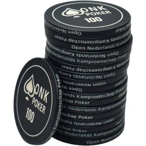 ONK Poker keramische Chips 100 zwart (25 stuks) - pokerchips - pokerfiches - poker fiches - keramisch - pokerspel - pokerset - poker set
