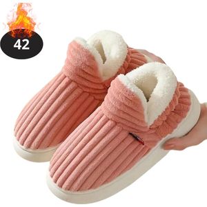 Bovista Warme Pantoffels - Sloffen - Slippers - Dames - Heren - Pluche - Maat 37 - Roze
