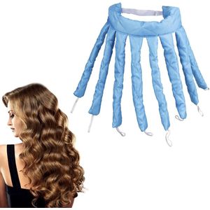 Heatless Curls - Krulspelden - Heatless Curler - Haarkruller - Krul Rollers - Krullen Zonder Hitte Maken - Krullers - Haar Rollers - Overnight Curls - Zelfklevend - Satijn - Blauw - Onschadelijk & Smaakloos