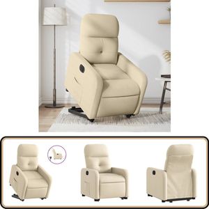 vidaXL Elektrische Sta-op-Stoel Crème - Comfort & Stijl Elektrische Sta-op-stoel - Sta-opstoel - Fauteuils - Loungestoel - Relaxfauteuil