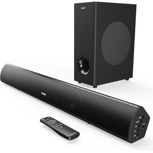 Bluetooth Soundbar voor TV met Draadloze Subwoofer – 180W 2.1 Kanaals Surround Sound Systeem, HDMI ARC, USB & Optical