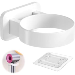 Föhnhouder wandmontage zonder boren - haardrogerhouder van milieuvriendelijk pvc - wit .