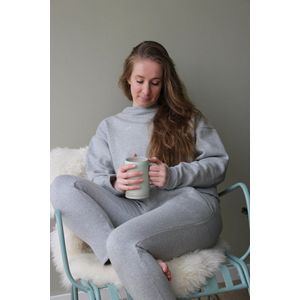 Sweater - Lounge wear - trui - grijs melange - Dames - large