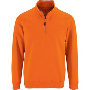 SOLS Heren Stan Contrast Zip Neck Sweatshirt (Oranje)