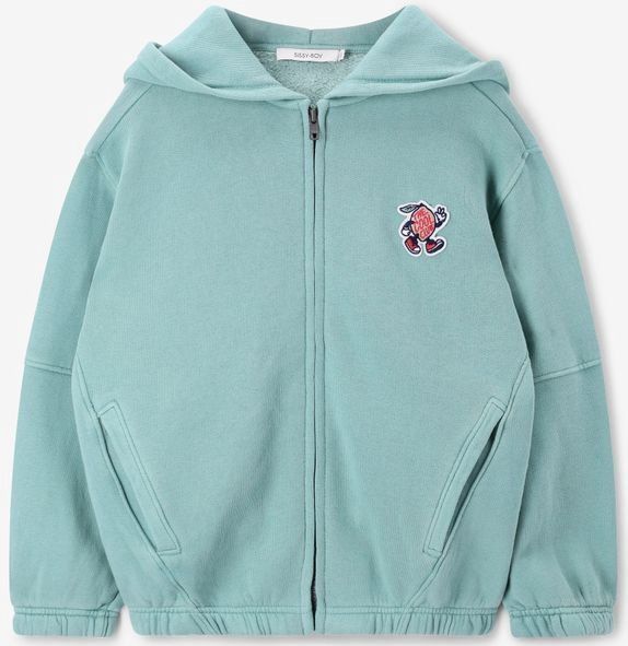 Sissy-Boy - Vest - Blauw - Met Patch - Lange Mouwen - Capuchon