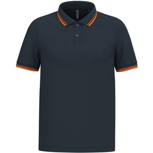 Kariban Gestreepte herenpolo korte mouwen K272 - Navy / Orange - M
