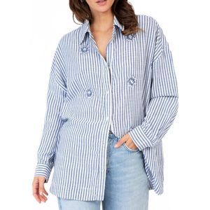 Gestreept katoenen overhemd met sieradendetails