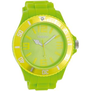 OOZOO Timepieces - Fluo groene horloge met fluo groene rubber band - C5824