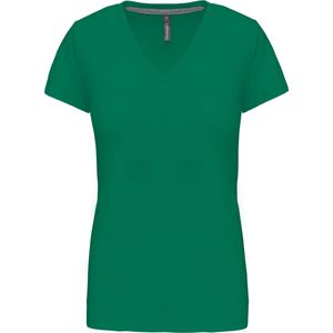 Kariban Dames T-shirt V-hals Korte Mouwen K381 - Kelly Green - 3XL