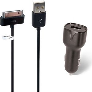OneOne 2.1A Auto oplader + 2,0m kabel. Universele 10W. autolader. adapter past op Apple iPhone 3G, 3Gs, 4, 4s, iPad 1, 2, 3, iPod Classic, iPod Mini, Nano 1, 2, 3, 4, 5, 6, Touch 1, 2, 3, 4