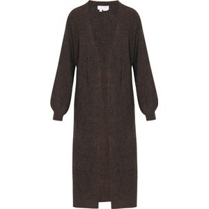 usha - WHITE LABEL - Gebreide Mantel - Donkerbruin - Fashion Look
