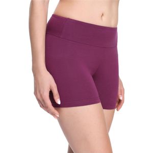 Merry Style Dames Korte Leggings - Sport - Vrijetijdsbroek - Shorts - Sporbroek - Yogabroek - Brede Taille - MS-MS10-284-LE - Wijnrood - L