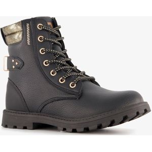 Blue Box meisjes veterboots zwart met goud - Maat 31