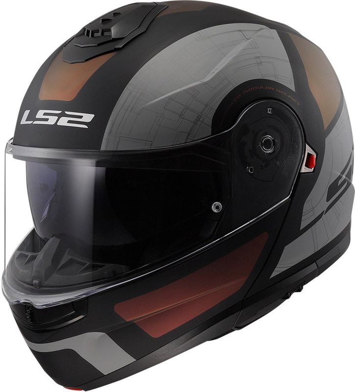 LS2 - FF908 Strobe II - Systeemhelm - Matt Zwart Paars Blauw