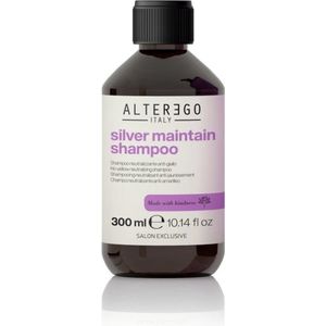 Alter Ego Silver Maintain Shampoo 300ml - Zilver shampoo vrouwen - Voor Geblondeerd haar/Gekleurd haar/Grijs haar/Krullend haar/Normaal haar/Pluizig haar