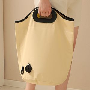 Opvouwbare voetenbadbak, draagbare voetenbadbak, voetenbad, aftapbaar opvouwbaar continu warmtebehoud - beige