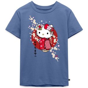 Hello Kitty In Een Rode Kimono En Kersenbloesems Premium T Shirt Kinderen