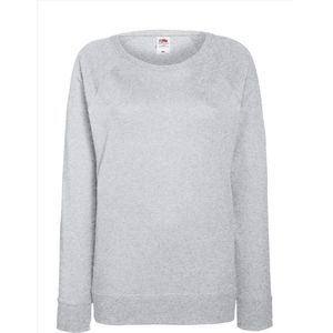 Grijze sweater / sweatshirt trui met raglan mouwen en ronde hals voor dames - grijs - basic sweaters XS (34)