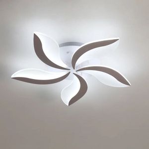 Goeco Plafondlamp - 70cm - Groot - LED - 48W - Bloembladvorm - Acryl - 5 koppen - Koel Wit 6500K