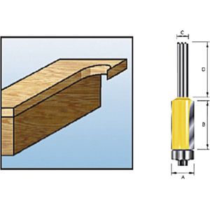 Makita D-10481 Freesbit Kantenfrees + lager S 8mm 12,7x25,4mm