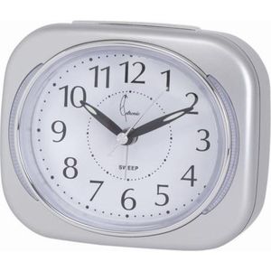 Cetronic SQ826SP SILVER - Wekker - Analoog - Alarm - Snooze - LCD - Lichtgroen Led-verlichting - Zilverkleurig