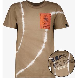 Unsigned jongens tie dye T-shirt bruin - Maat 170