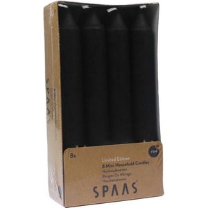 Spaas - Mini conische tafelkaarsen 8 st. zwart