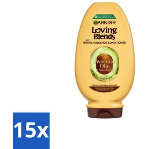 15 x Garnier Loving Blends Avocado Olie en Shea Boter Conditioner 250 ml - Natuurlijke Ingrediënten - Vegan Conditioner